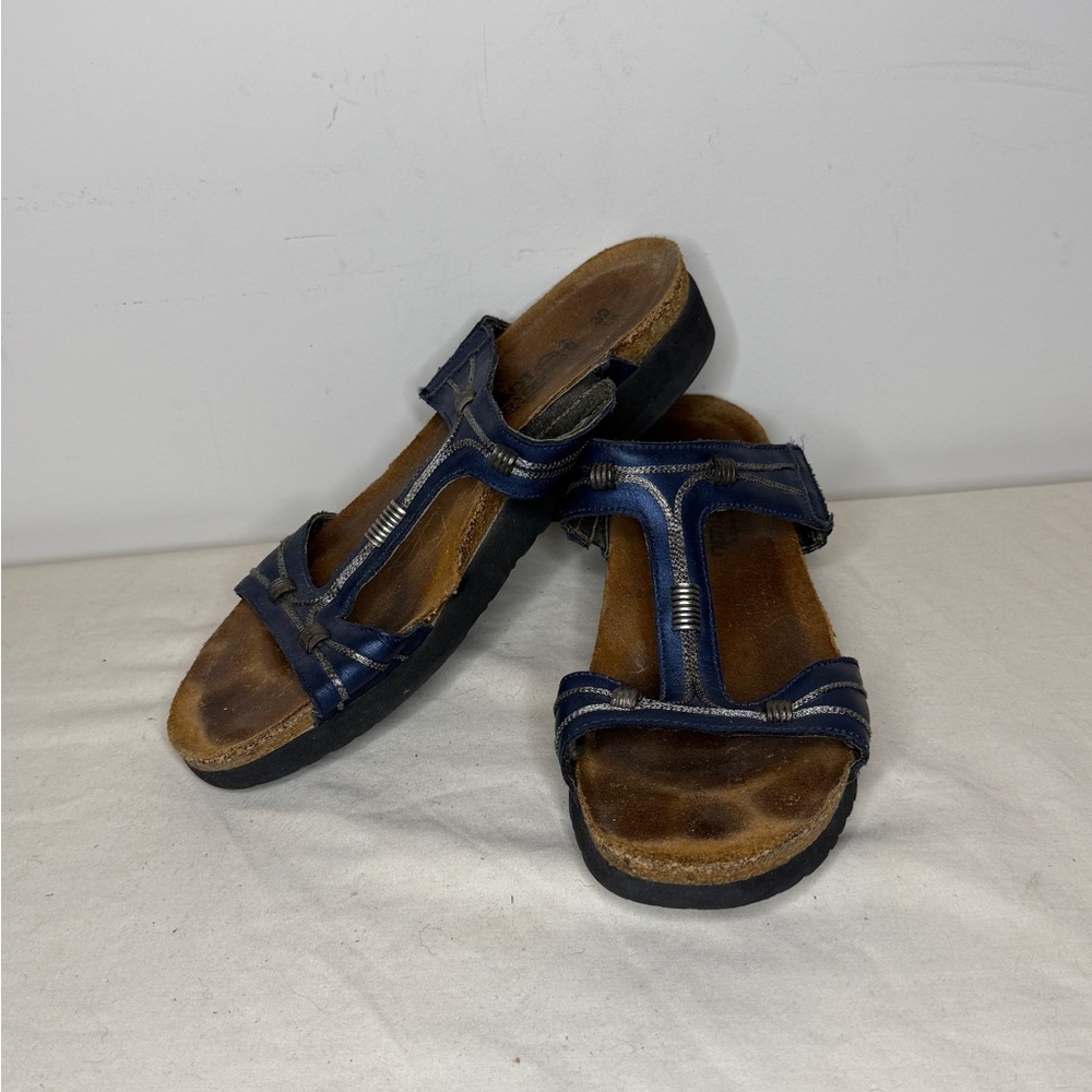 Naot Blue and Brown Sandals
